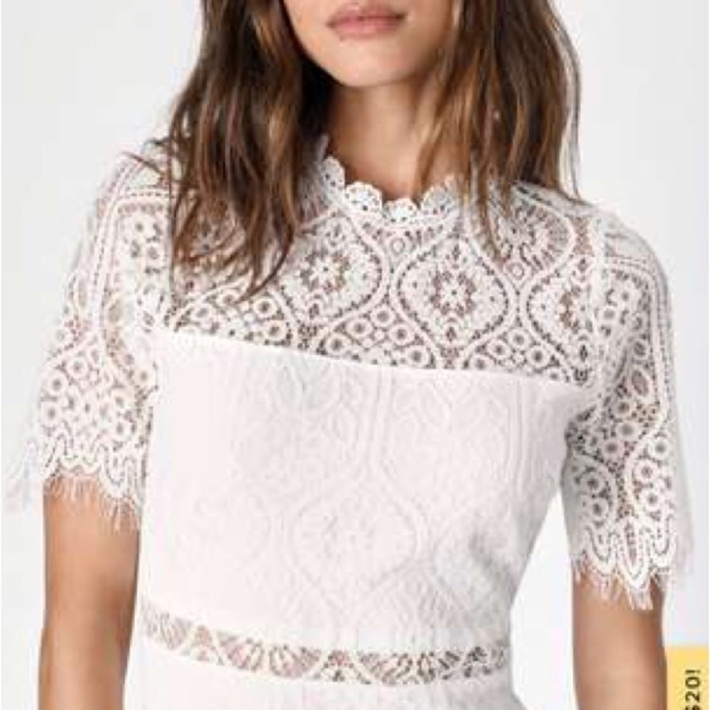 Lulu’s White Lace Short Sleeve Midi Dress - Picture 4 of 12